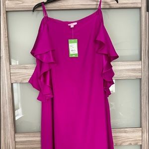 Lilly Pulitzer Kara Silk dress in BlackBerry NWT Size xl